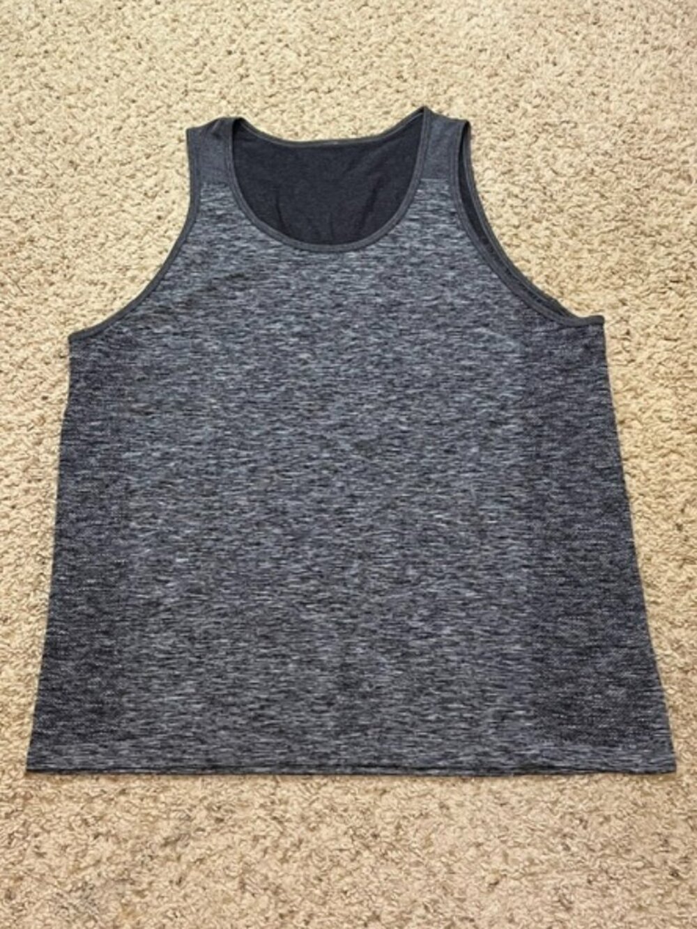 Lululemon Men's Space Dye Black Gray Metal Vent Tech Tank Top Shirt Size XL EUC